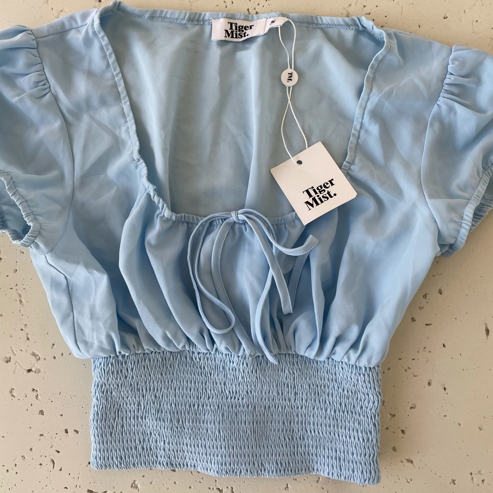 Tiger Mist Pastel Blue Top